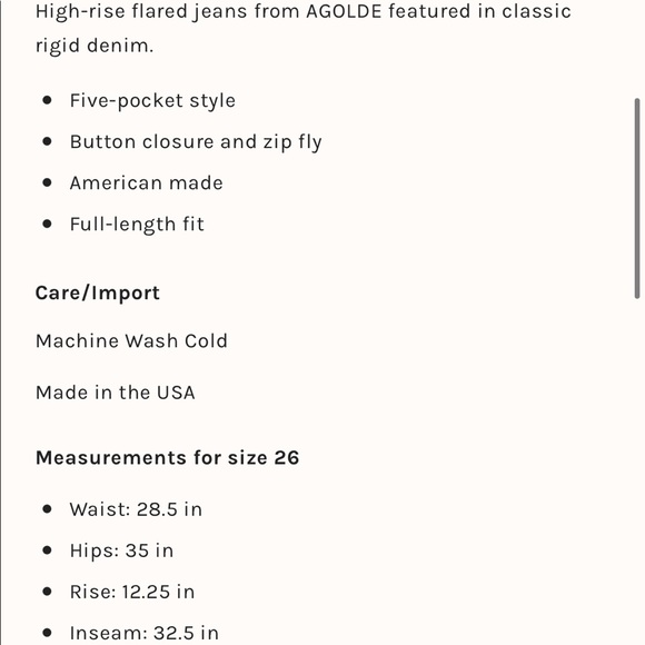 Free People // AGOLDE Vintage Hi Rise Flare Jeans NWT🌛 - Picture 6 of 14